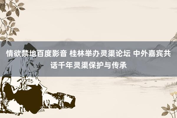 情欲禁地百度影音 桂林举办灵渠论坛 中外嘉宾共话千年灵渠保护与传承