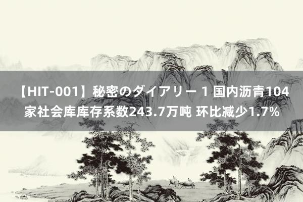 【HIT-001】秘密のダイアリー 1 国内沥青104家社会库库存系数243.7万吨 环比减少1.7%