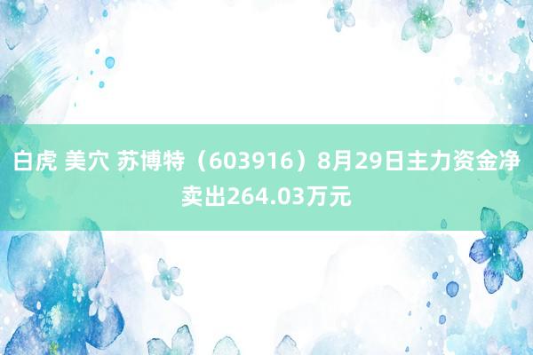 白虎 美穴 苏博特（603916）8月29日主力资金净卖出264.03万元