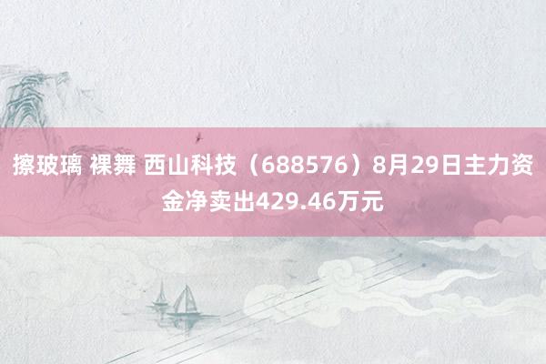 擦玻璃 裸舞 西山科技（688576）8月29日主力资金净卖出429.46万元